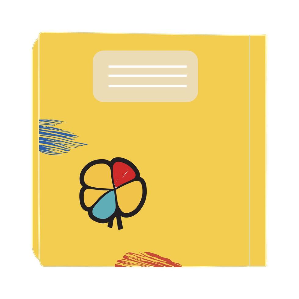 Book paper open or textbook pages with text icon flat cartoon illustration isolated on color background clipart, single book vector