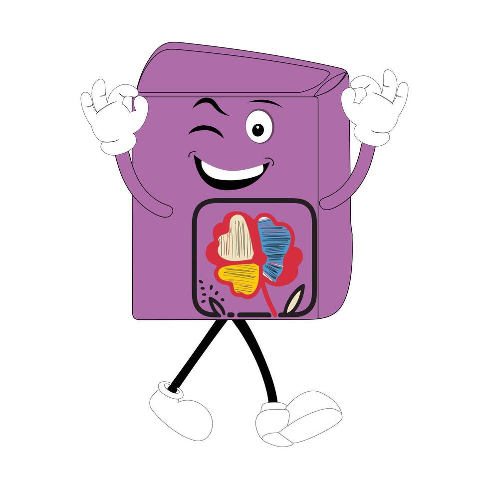 Book character design or book mascot, perfect for logo, web and print illustration, Cute funny book hand drawn cartoon kawaii simple icon Isolated on white background. vector