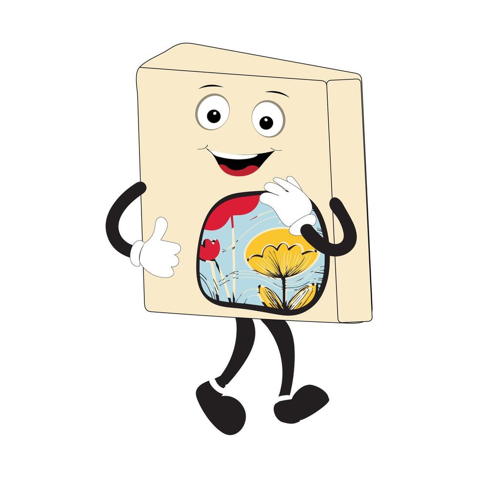 Book character design or book mascot, perfect for logo, web and print illustration, Cute funny book hand drawn cartoon kawaii simple icon Isolated on white background. vector