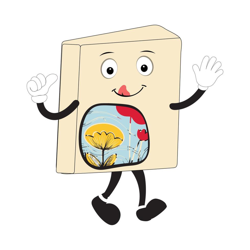 Book character design or book mascot, perfect for logo, web and print illustration, Cute funny book hand drawn cartoon kawaii simple icon Isolated on white background. vector