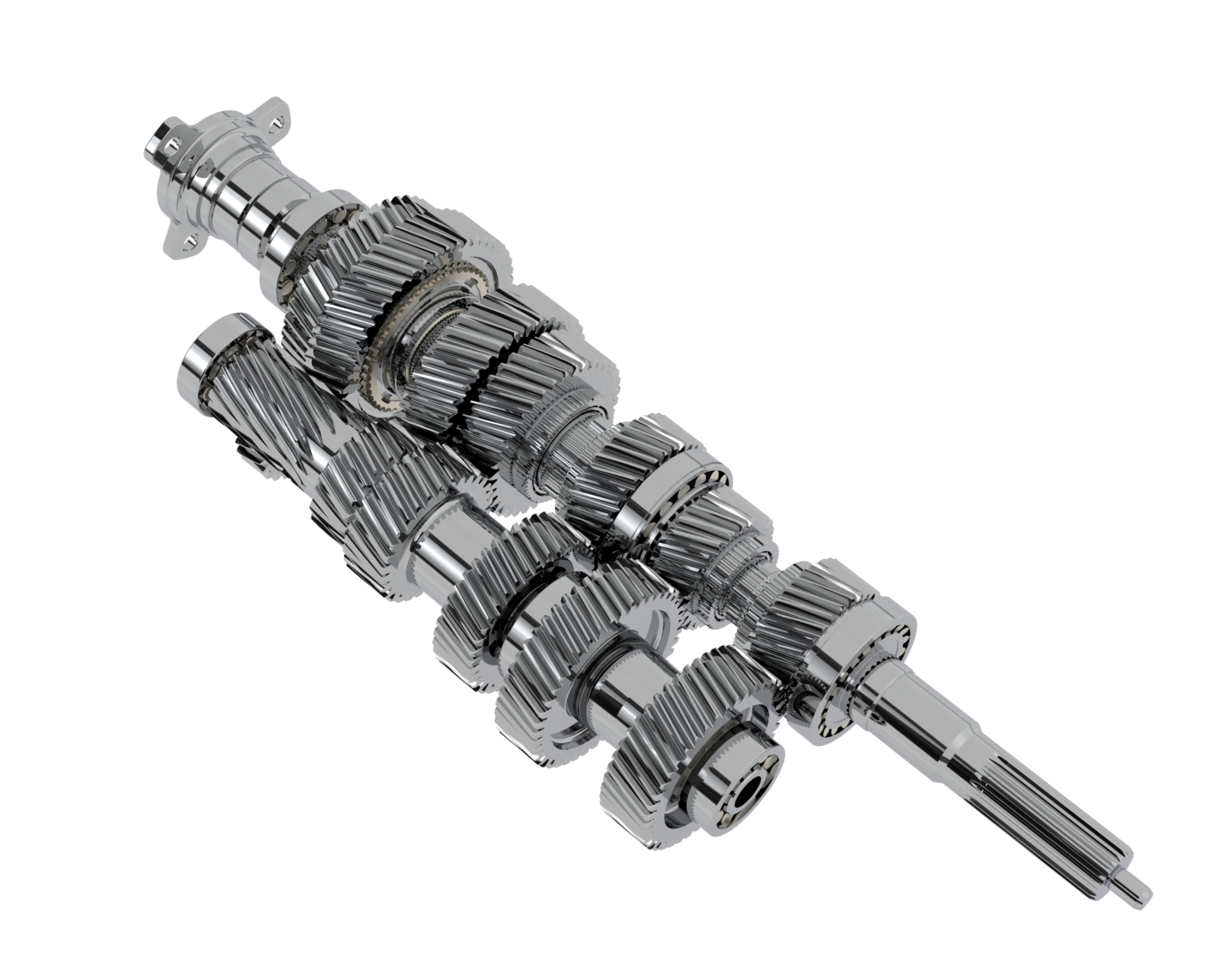 6 Speed transmission on background. 3d rendering - illustration png