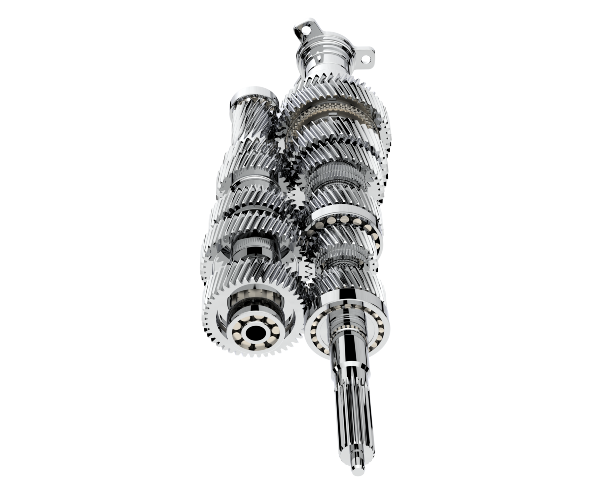 6 Speed transmission on background. 3d rendering - illustration png