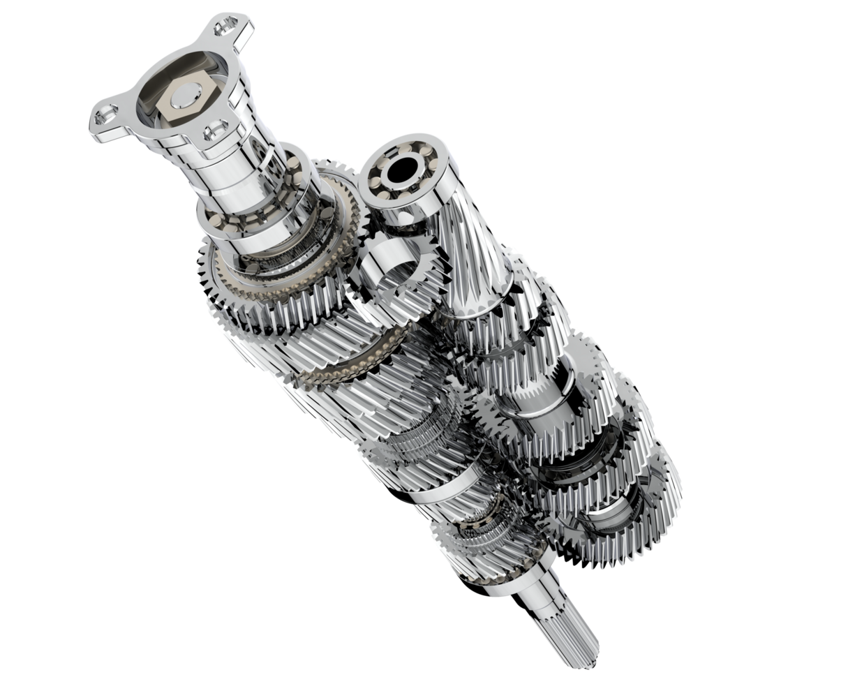 6 Speed transmission on background. 3d rendering - illustration png