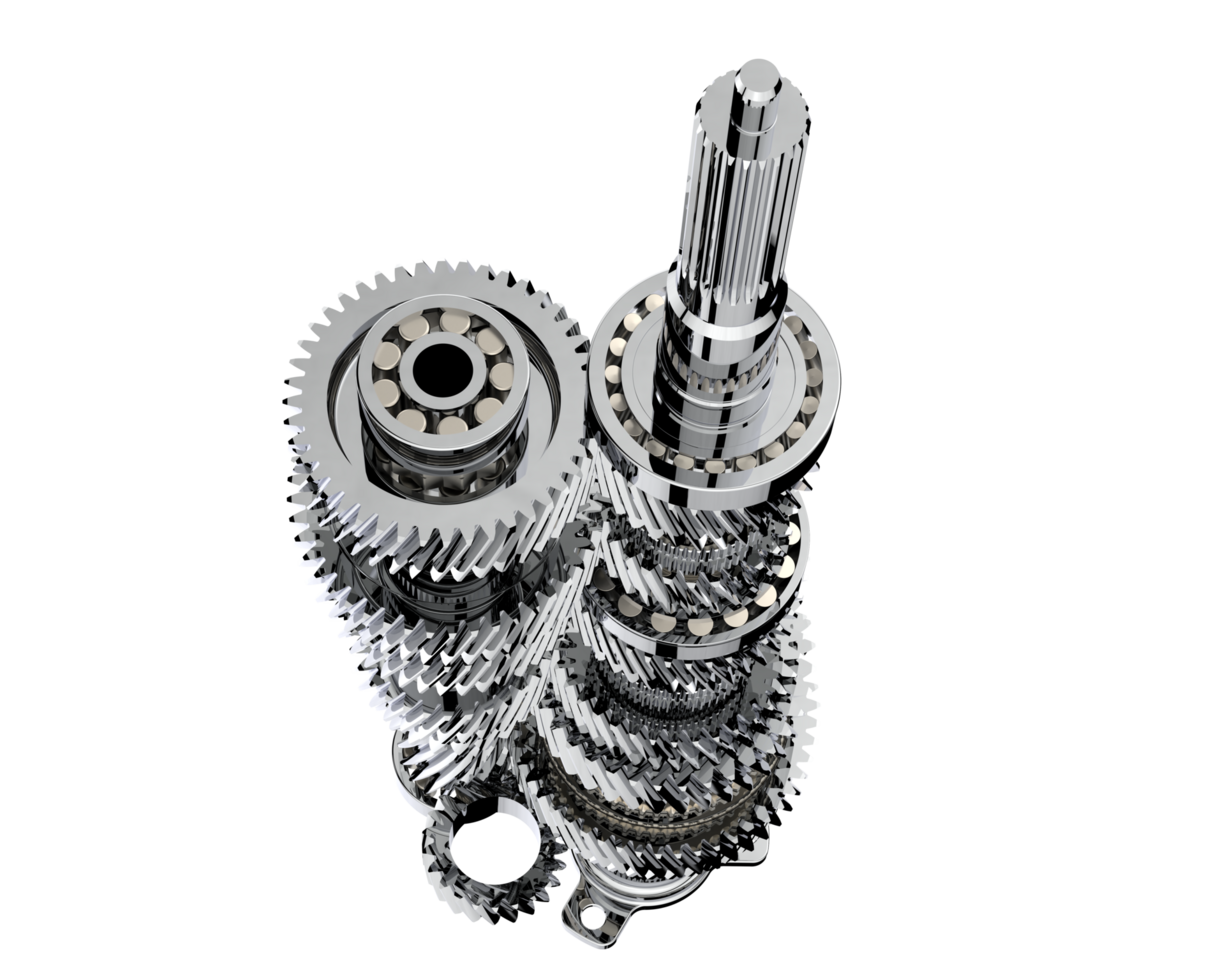 6 Speed transmission on background. 3d rendering - illustration png