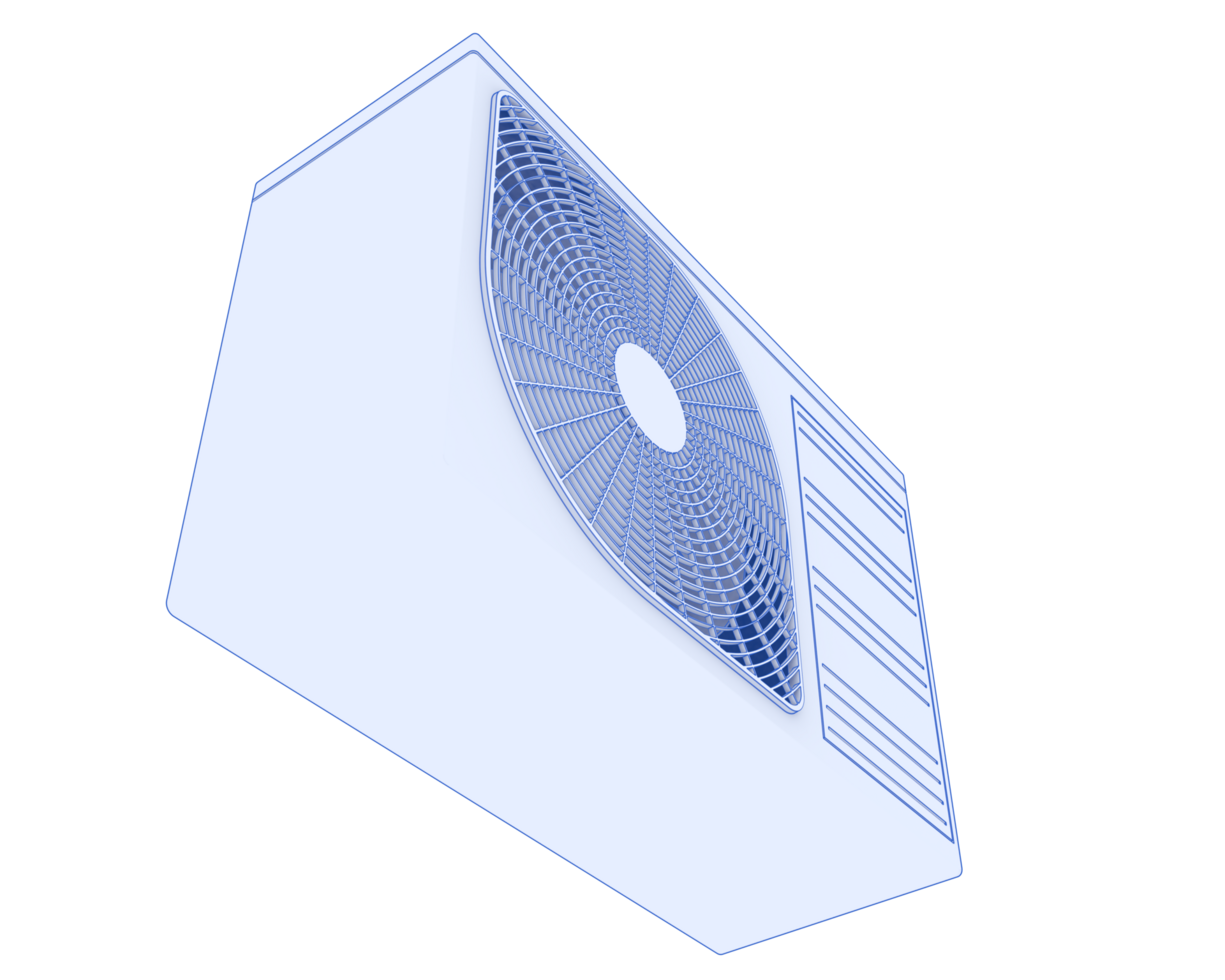 AC unit isolated on background. 3d rendering - illustration png