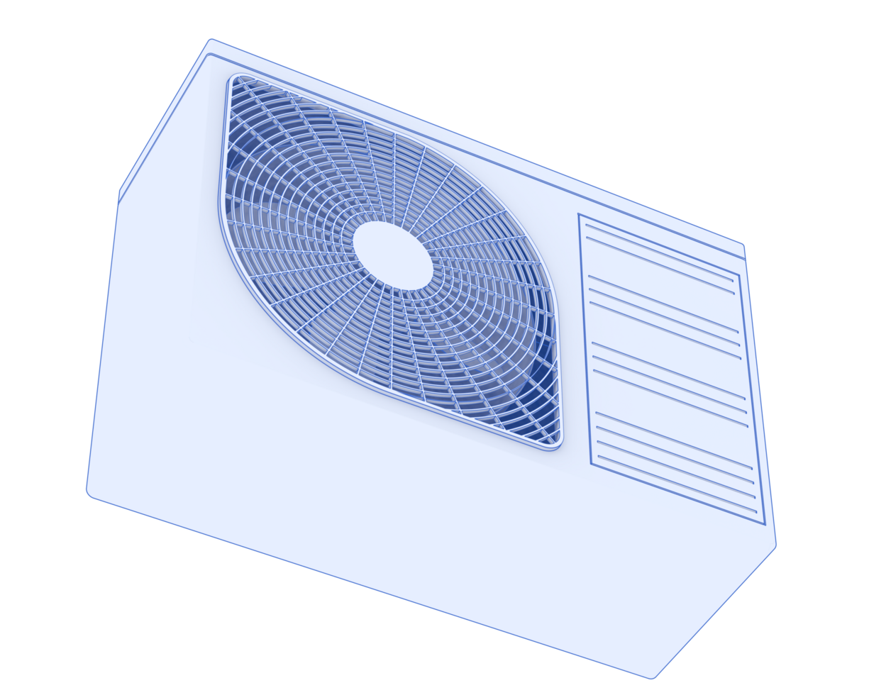 AC unit isolated on background. 3d rendering - illustration png