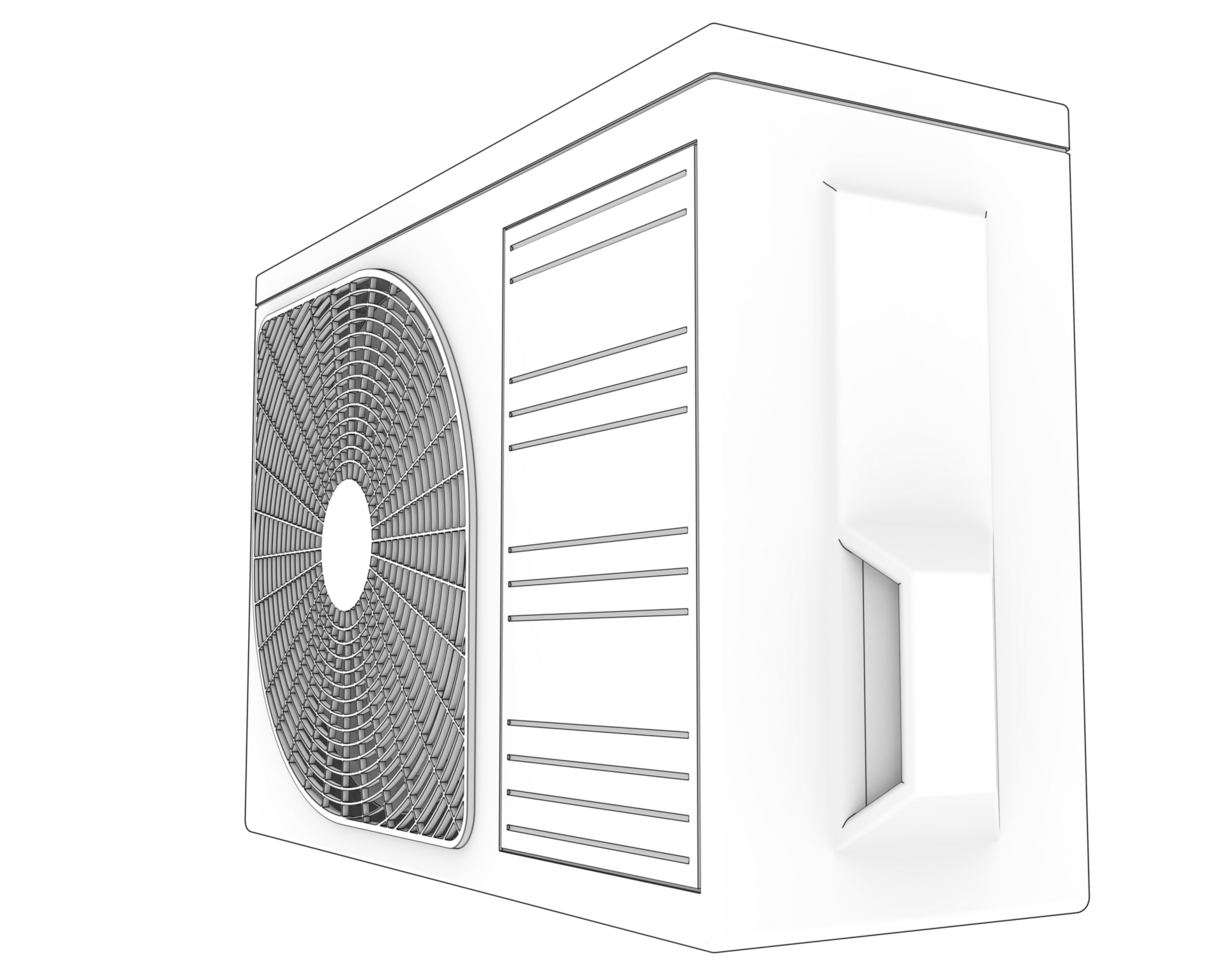 AC unit isolated on background. 3d rendering - illustration png