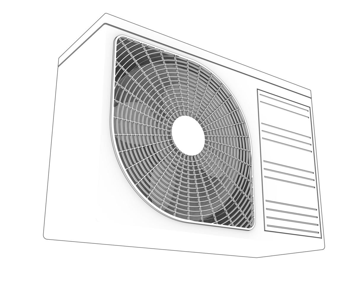 AC unit isolated on background. 3d rendering - illustration png