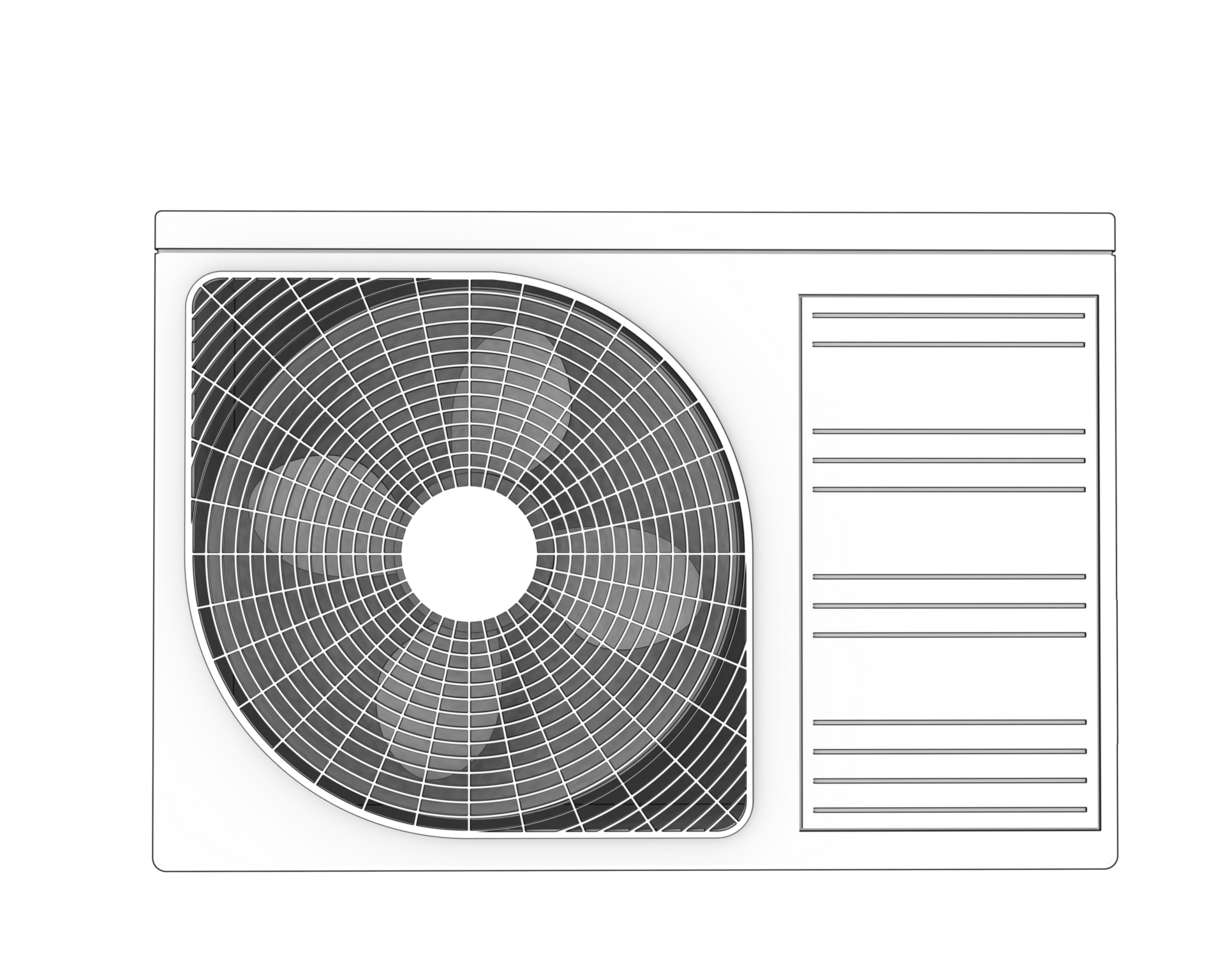 AC unit isolated on background. 3d rendering - illustration png