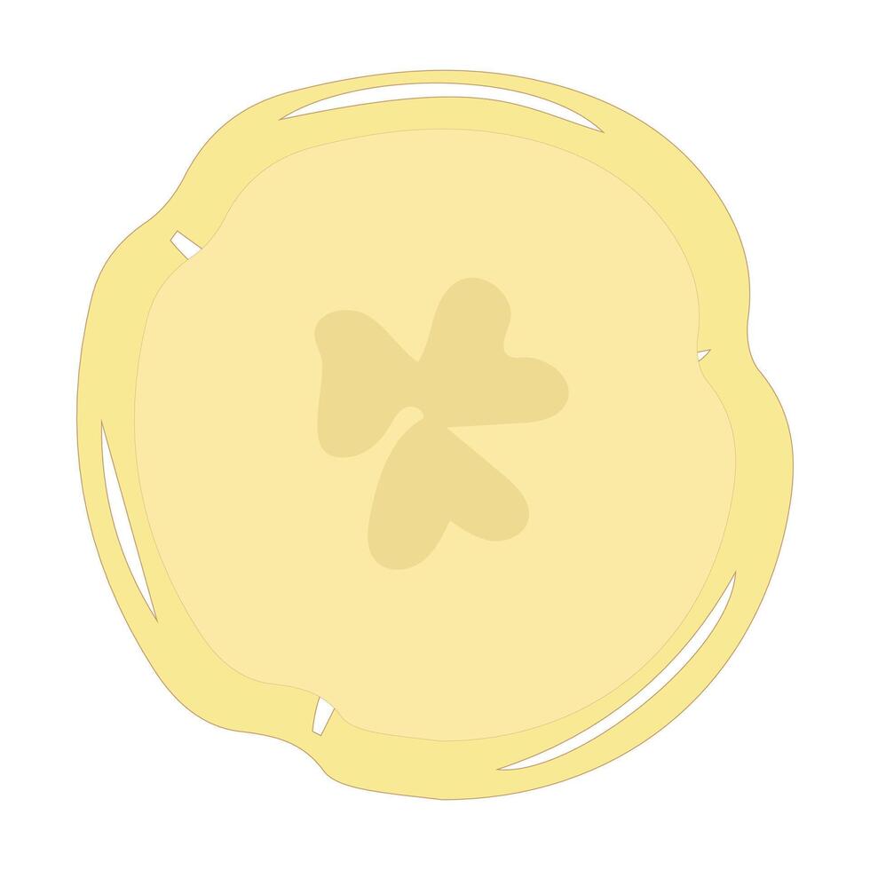 Banana slices illustration of various sizes and angles. vector