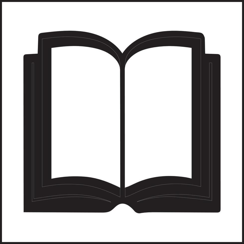 Black Book icon Simple book symbol pictogram illustration, Cartoon open book and pages. Education concept. Line drawing. Opened books sign store logo. Flying pages. World book day. vector