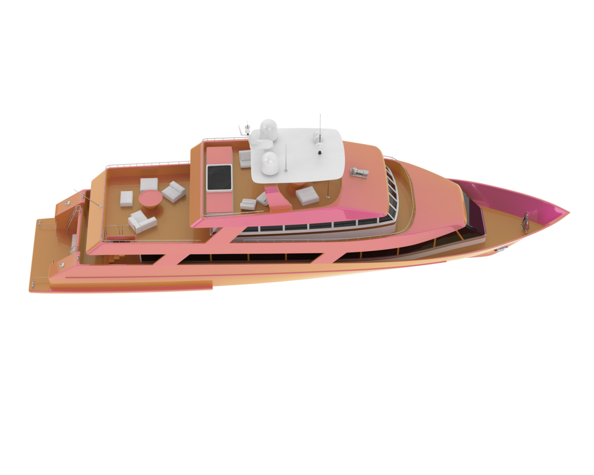 Super yacht on background. 3d rendering - illustration png