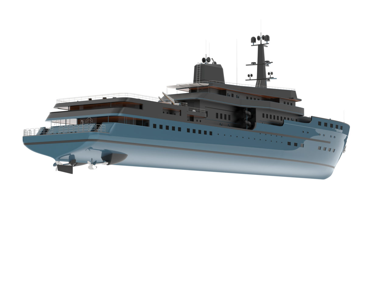 super yacht sur Contexte. 3d le rendu - illustration png