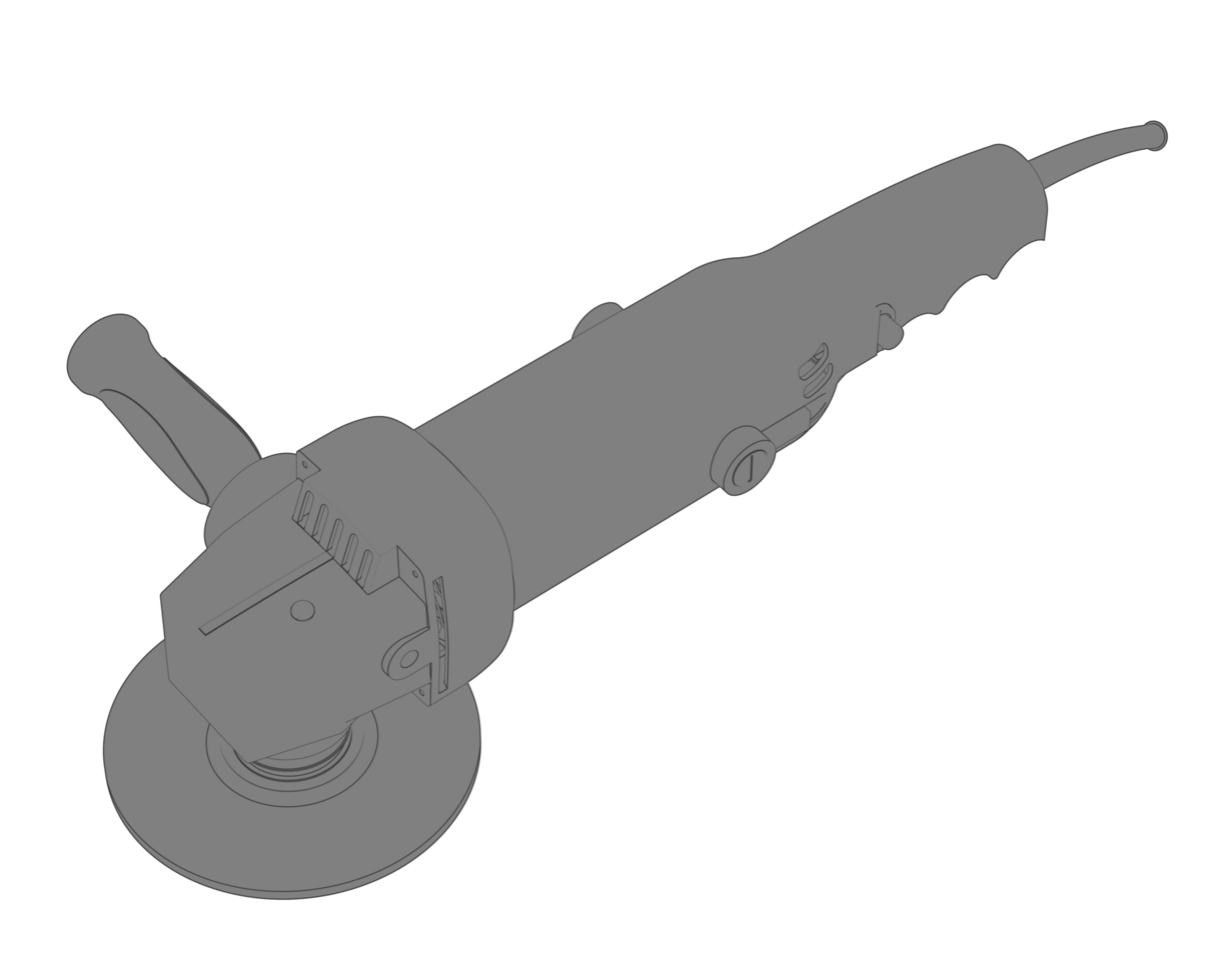 Angle grinder isolated on background. 3d rendering - illustration png