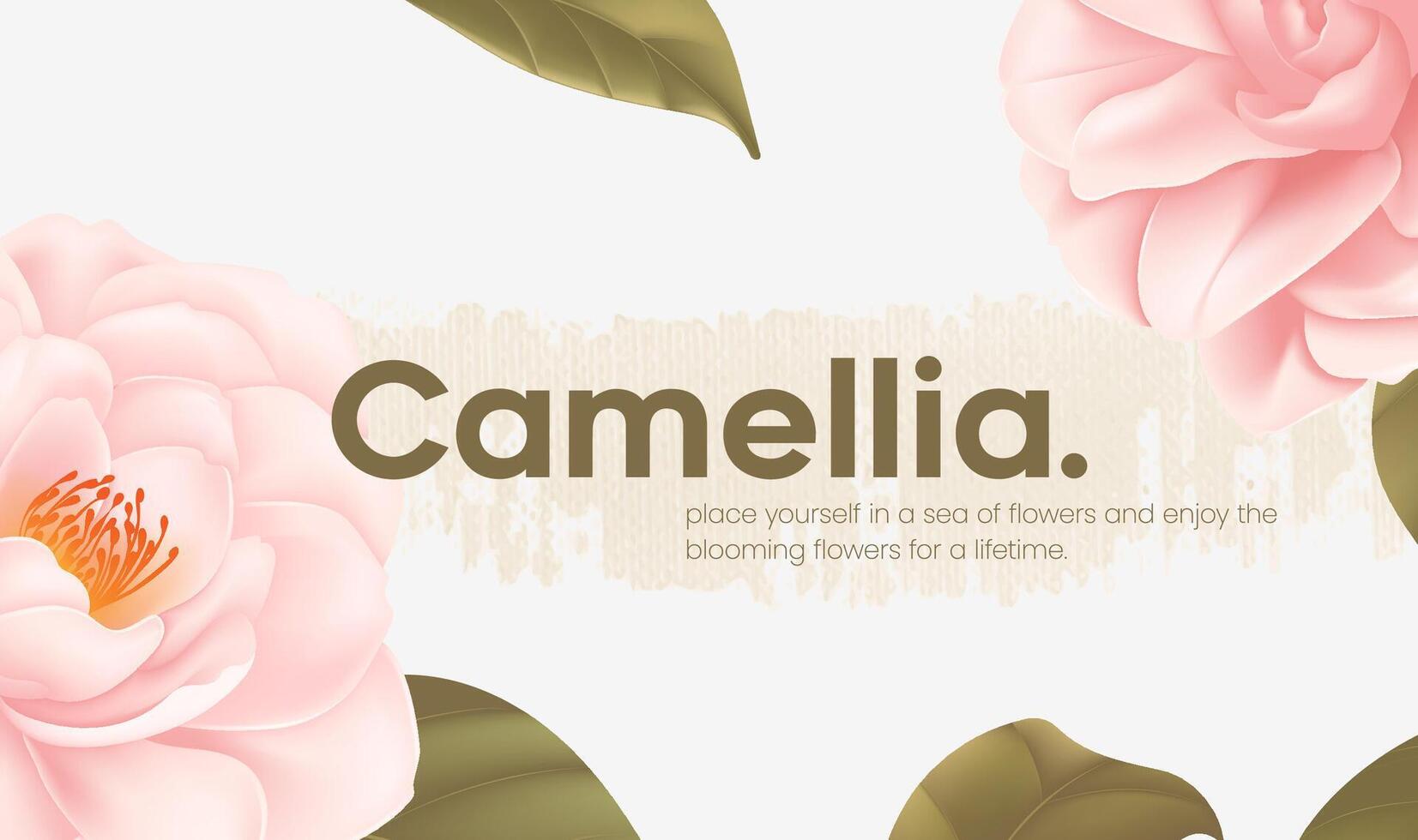 Blooming camellia illustration design template vector