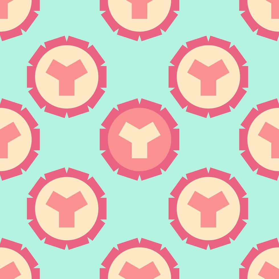seamless pattern square star and circle modified shape pastel shades color vector