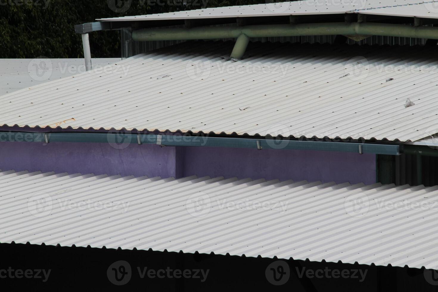 White tin sheet roof outdoors photo