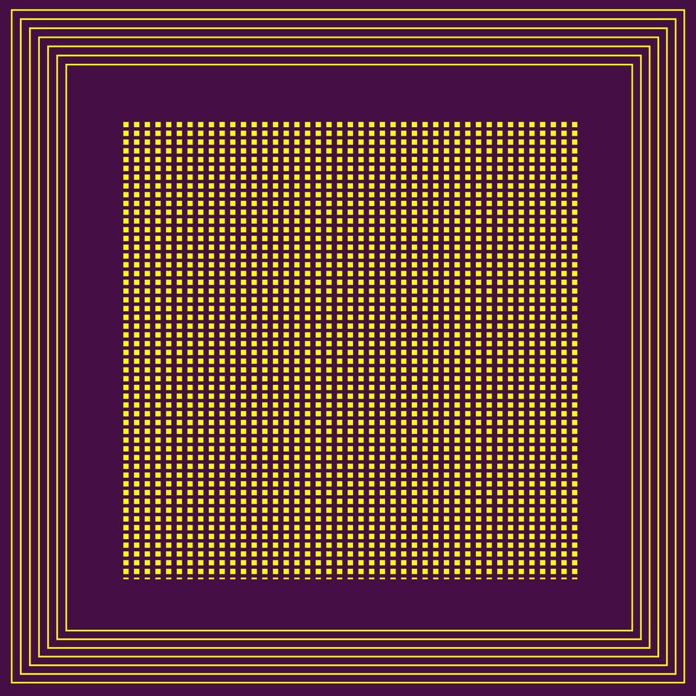Abstract quadrangular frame in purple color on a gold metal background vector