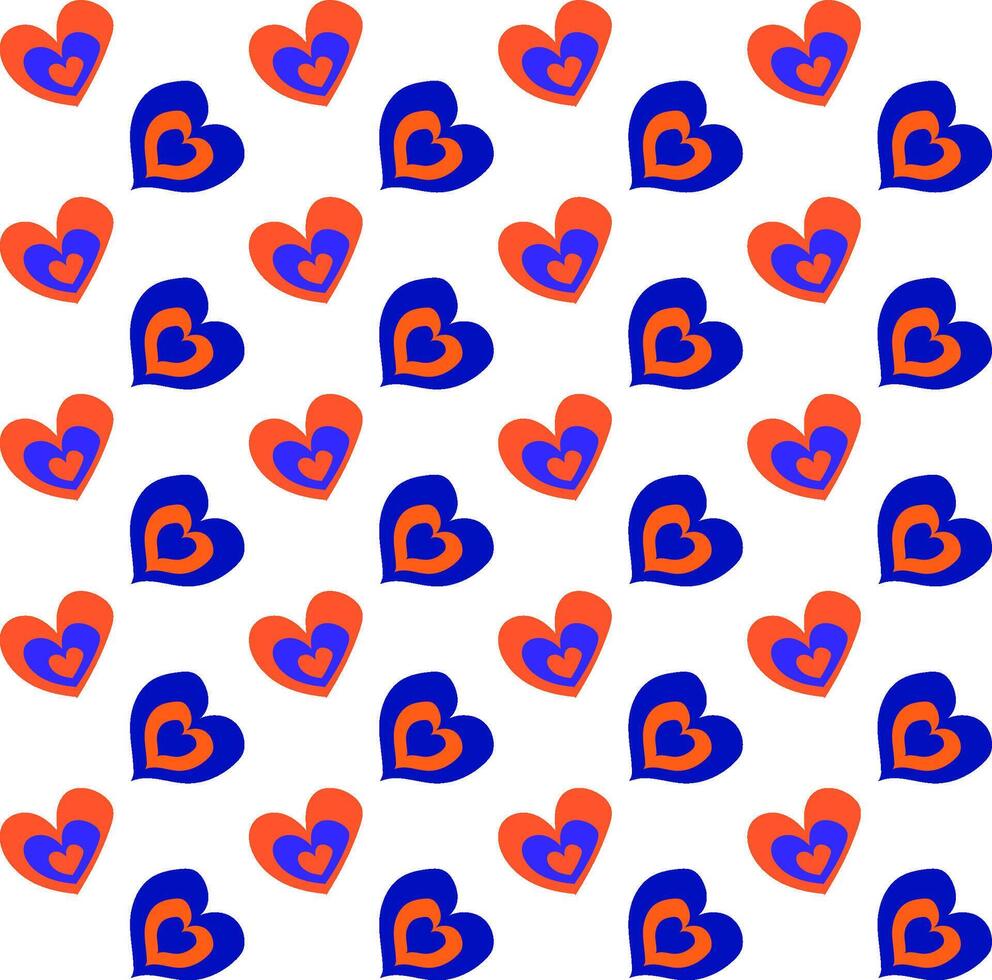 Seamless pattern in the form of red and blue hearts on a white background vector