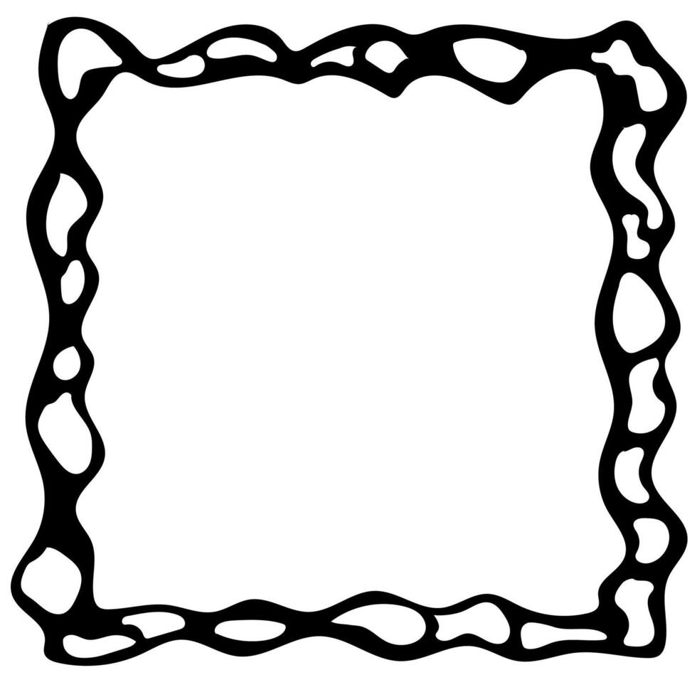 Black frame with abstract white pattern vector