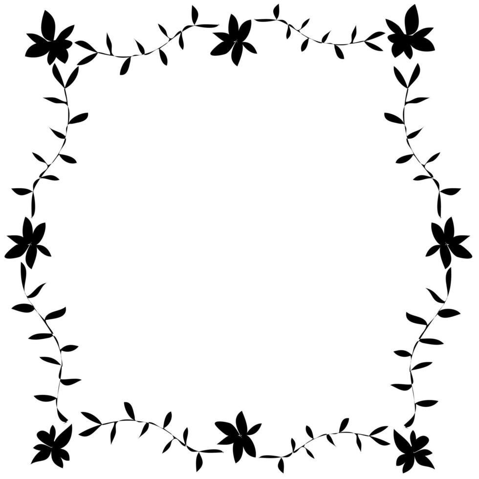 Abstract quadrangular frame in doodle style on a white background vector