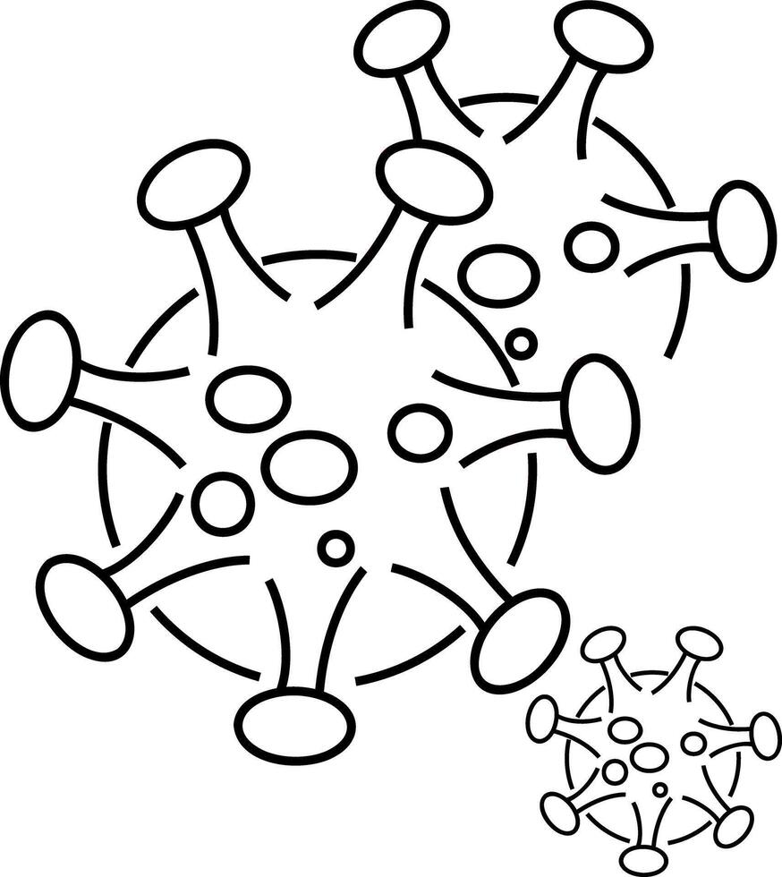 Simple line set of virus icons vector