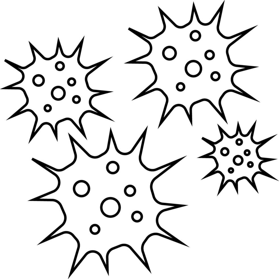 Simple line set of virus icons vector