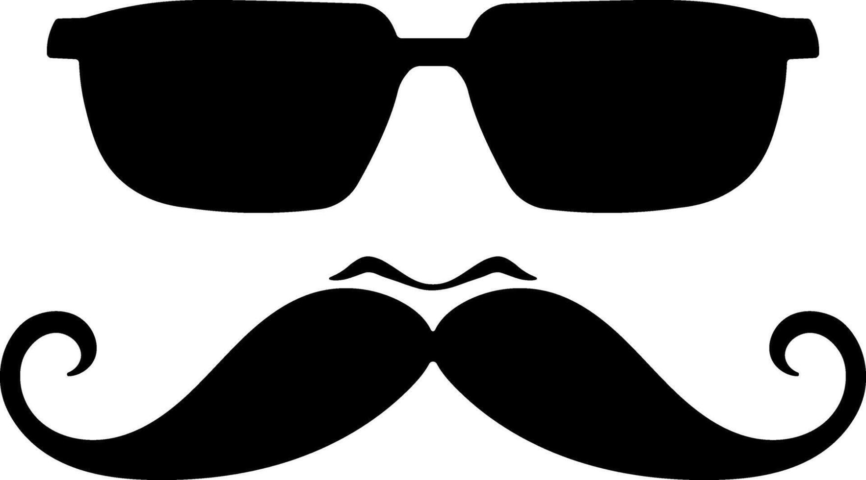 black silhouette of glasses and mustache vector