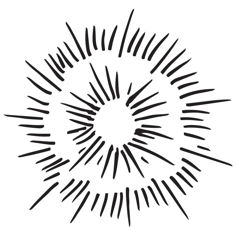 starburst hand drawn on white background. vector