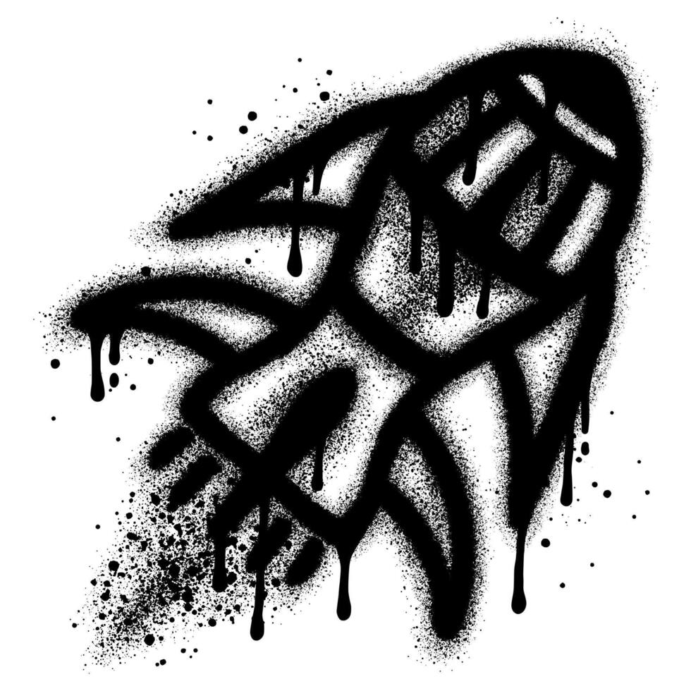 Spray Painted Graffiti rocket ship isolated with a white background. EPS 10. vector