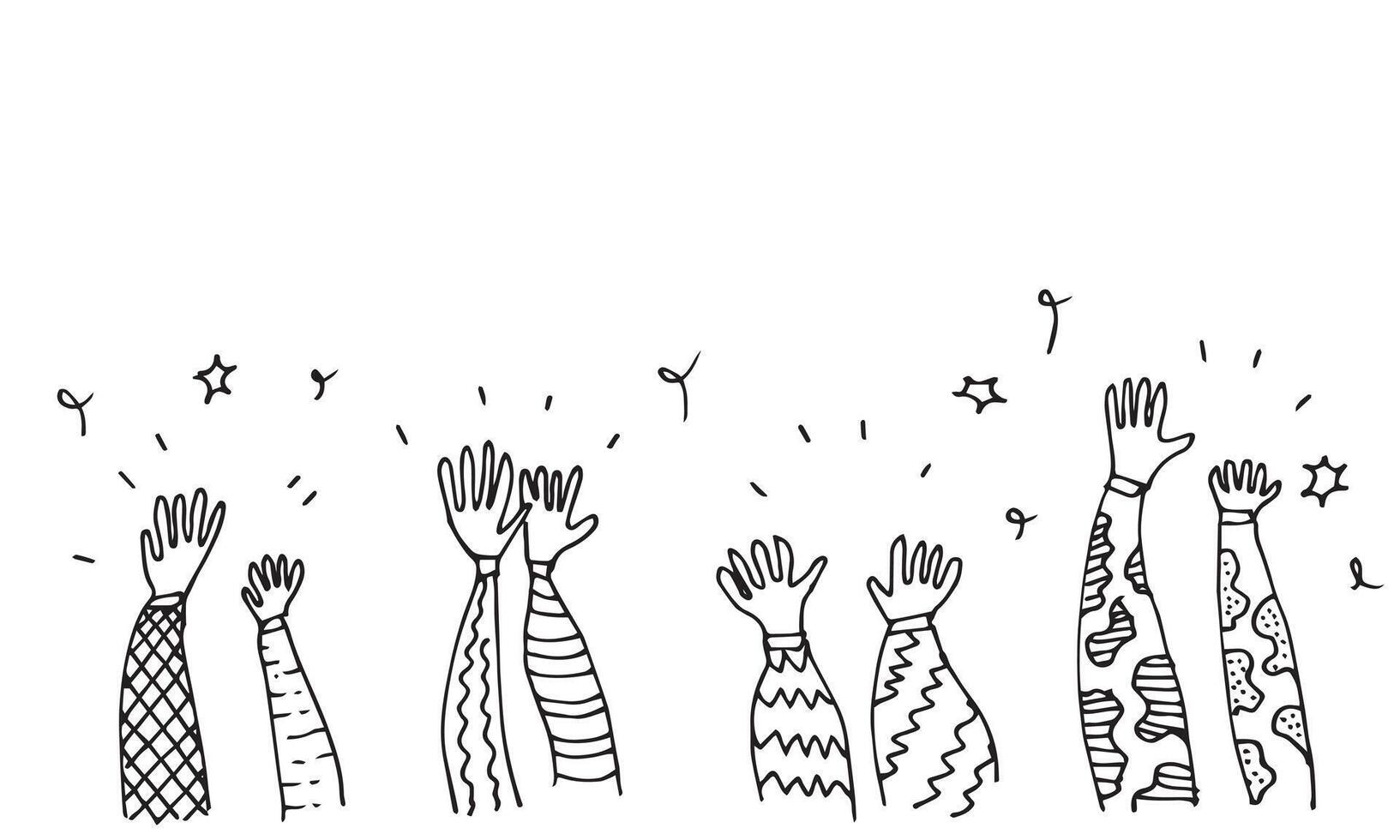 Applause hand draw on white background. vector
