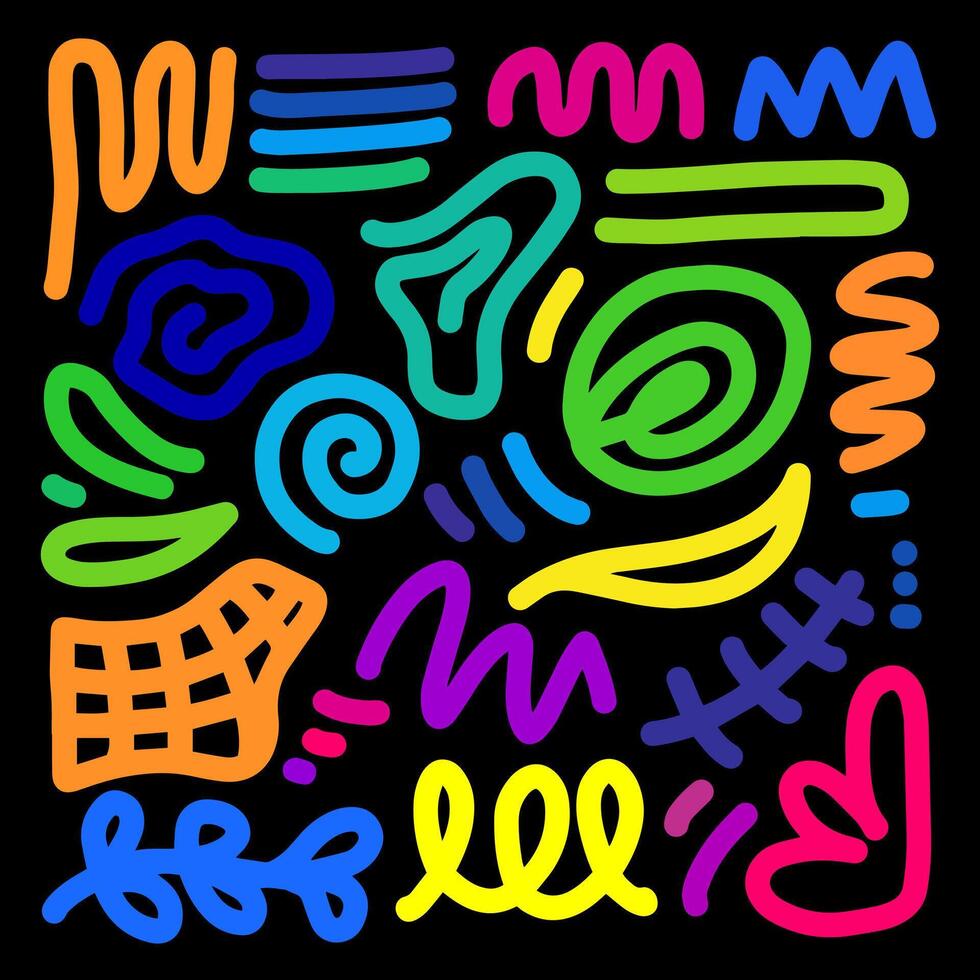 Decorative abstract with doodles of shapes. Abstract modern contemporary trendy illustration for design concept. vector