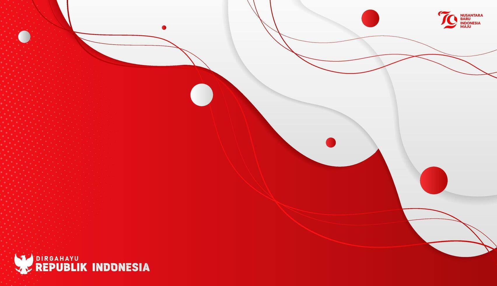 Happy Independence Day Republic Of Indonesia, 17 august. greeting card with red and white design vector