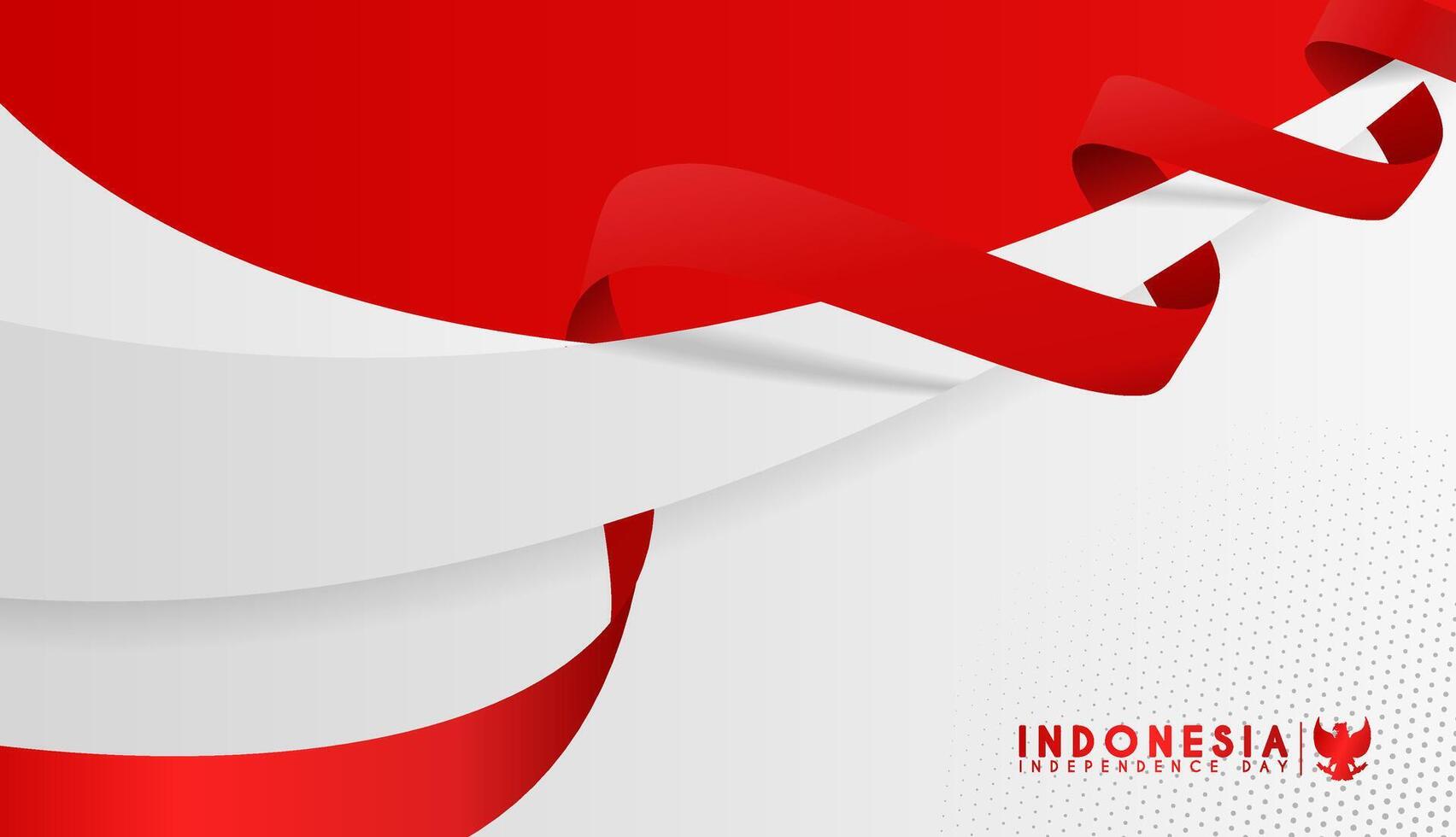 Happy Independence Day Republic Of Indonesia, 17 august. greeting card with red and white design vector