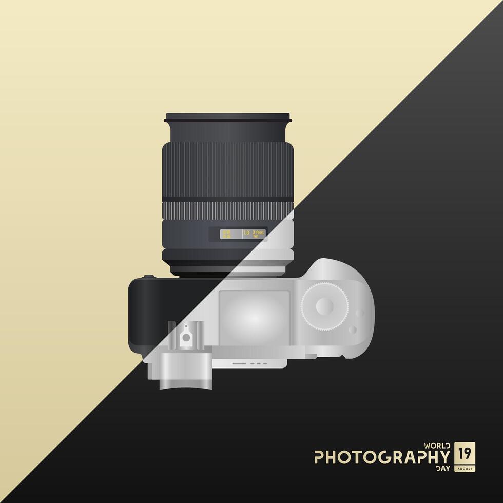 World photography day, celebrated every year on 19 August vector
