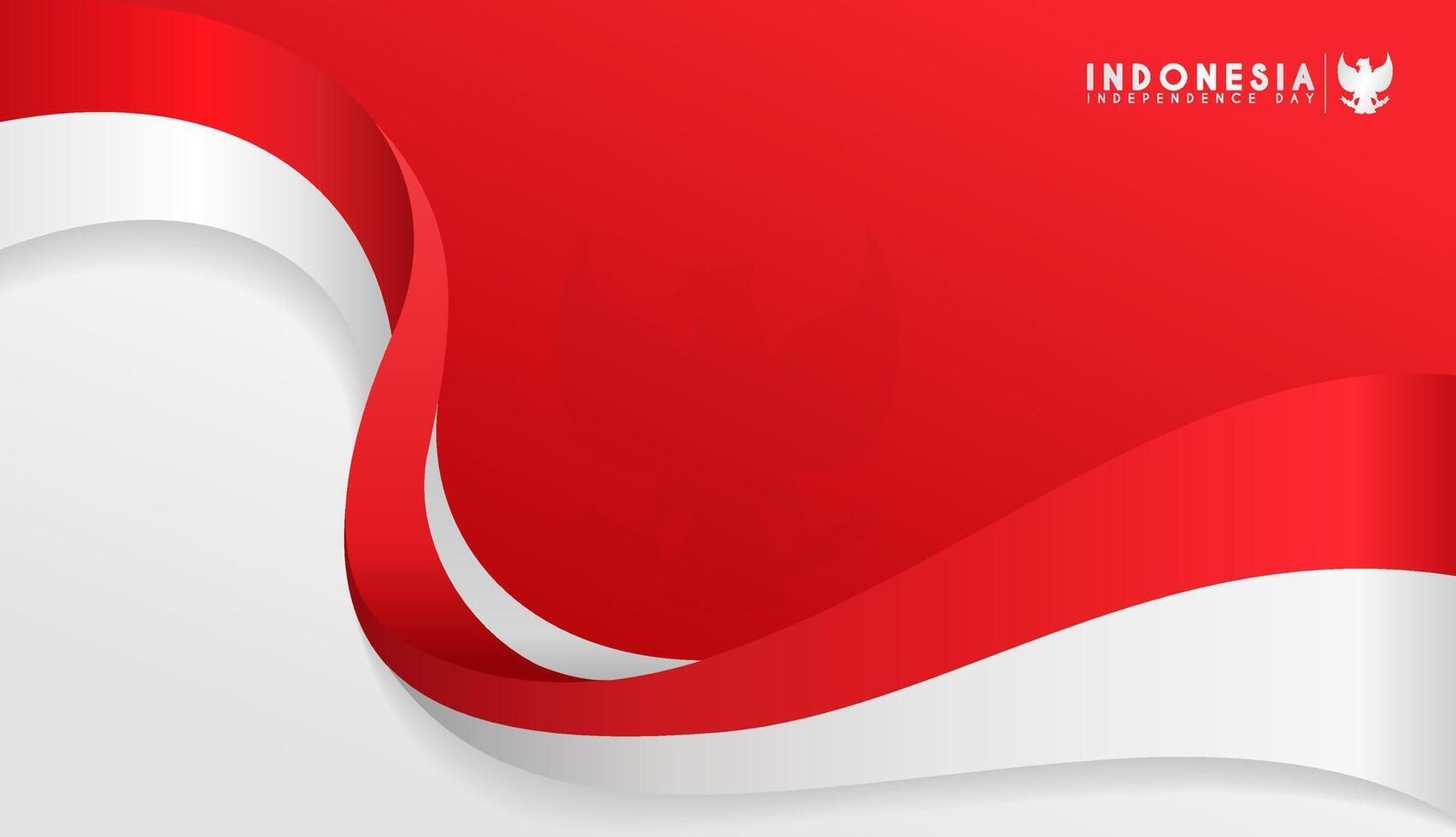 Happy Independence Day Republic Of Indonesia, 17 august. greeting card with red and white design vector