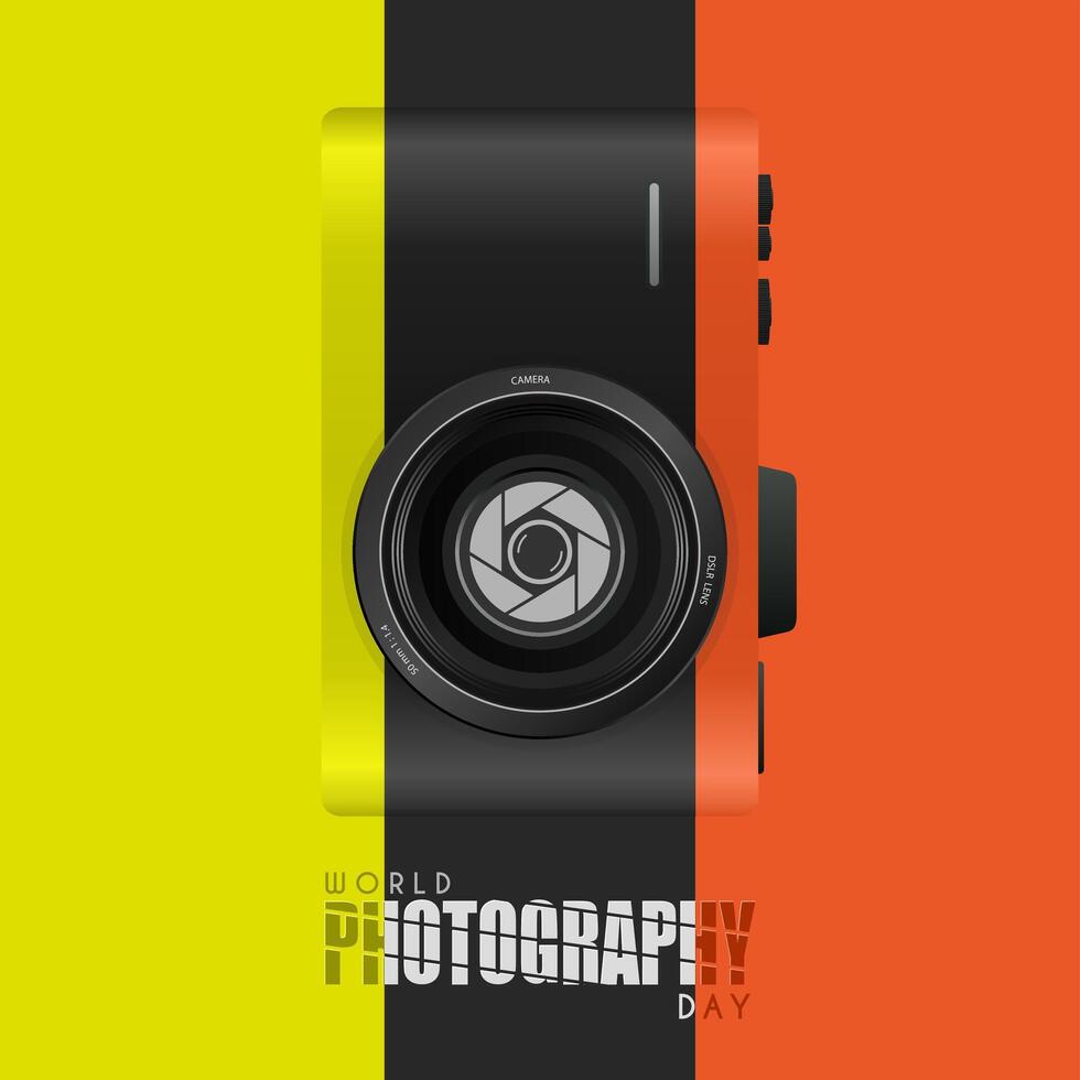 World photography day, celebrated every year on 19 August vector