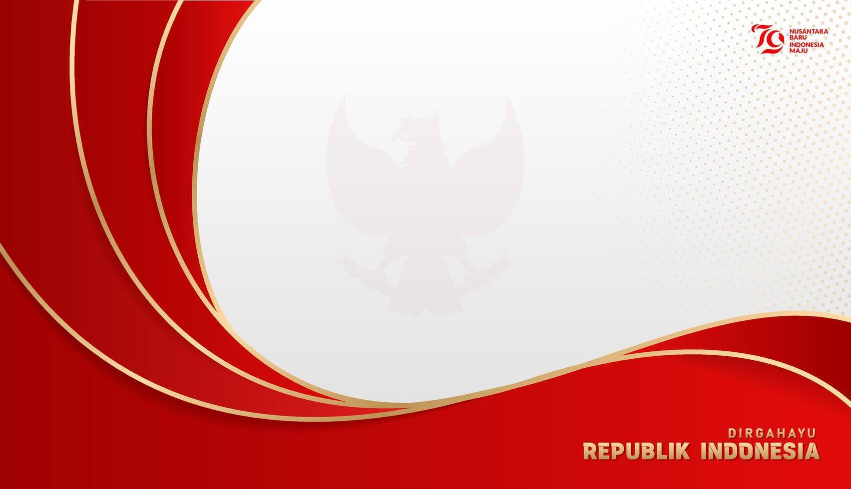 Happy Independence Day Republic Of Indonesia, 17 august. greeting card with red and white design vector