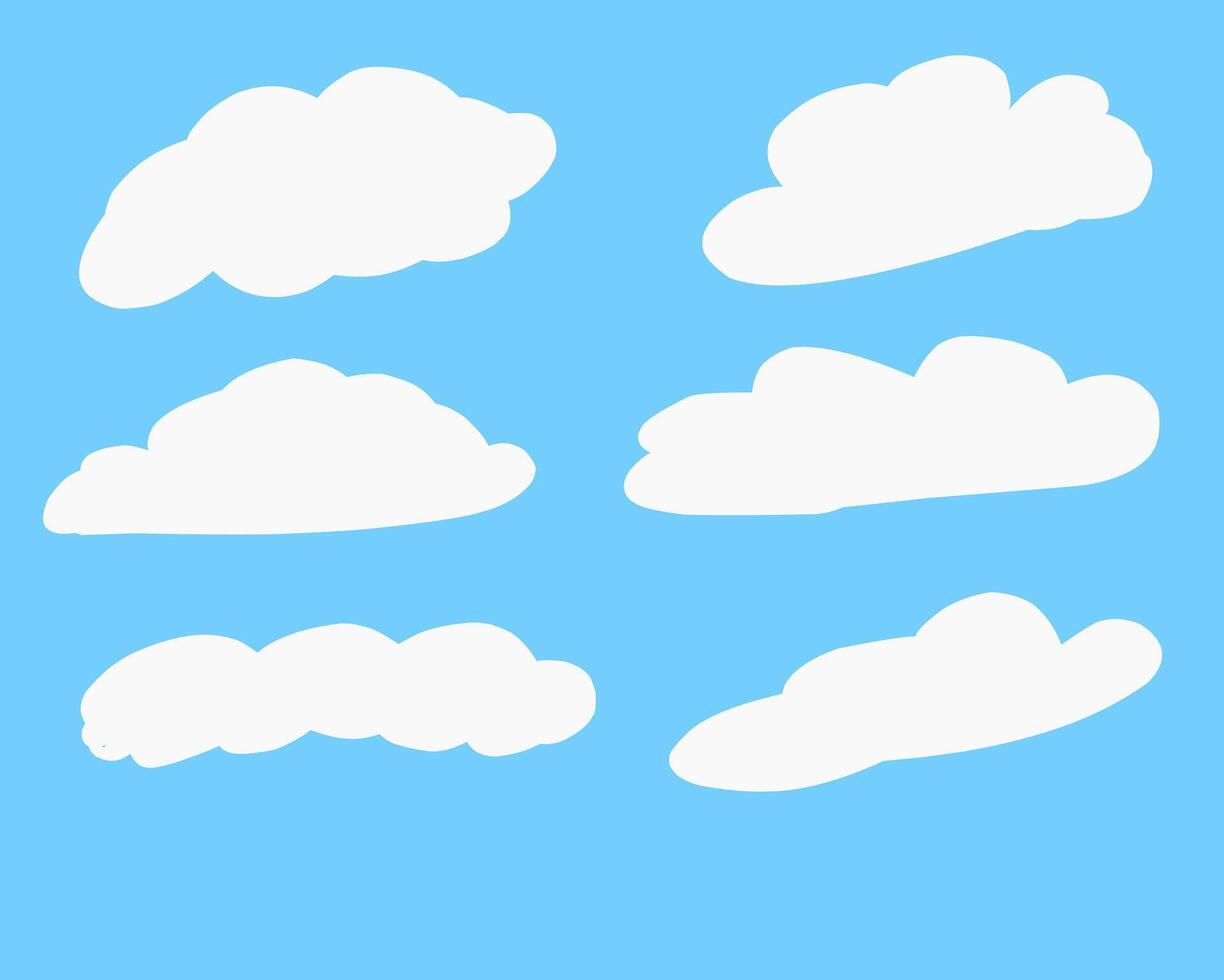 a set of clouds on a blue background vector