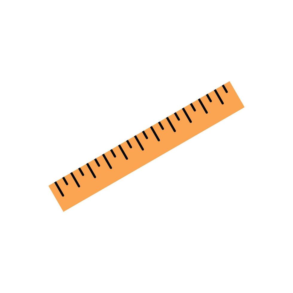 Measuring instrument, distance ruler, school geometry, maths, measurement metric item, stationery, measuring tape, school supplies, length measurement, object using ruler flat illustration. vector