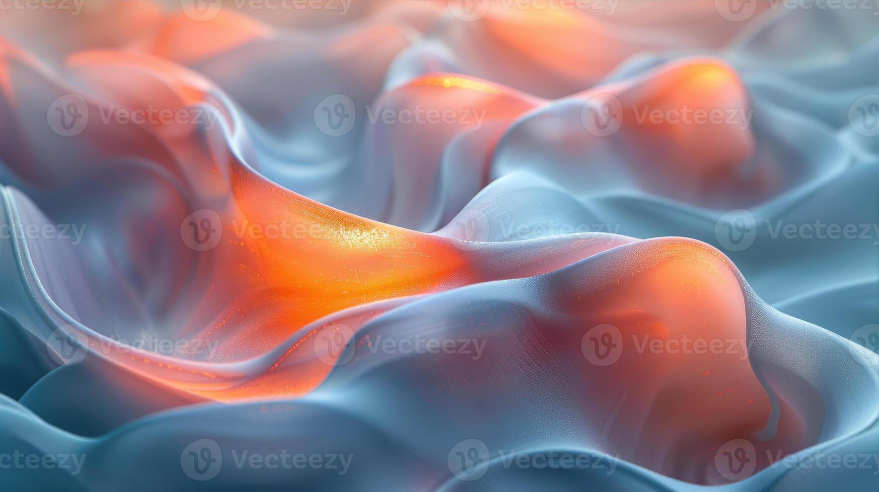 Computer generated image of a blue and orange wind wave on a body of water photo