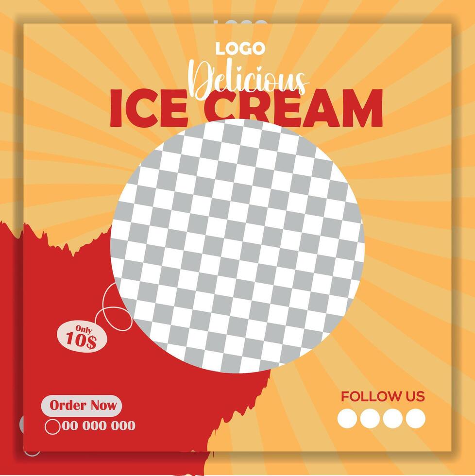 Delicious Ice cream Social Media Post design vector