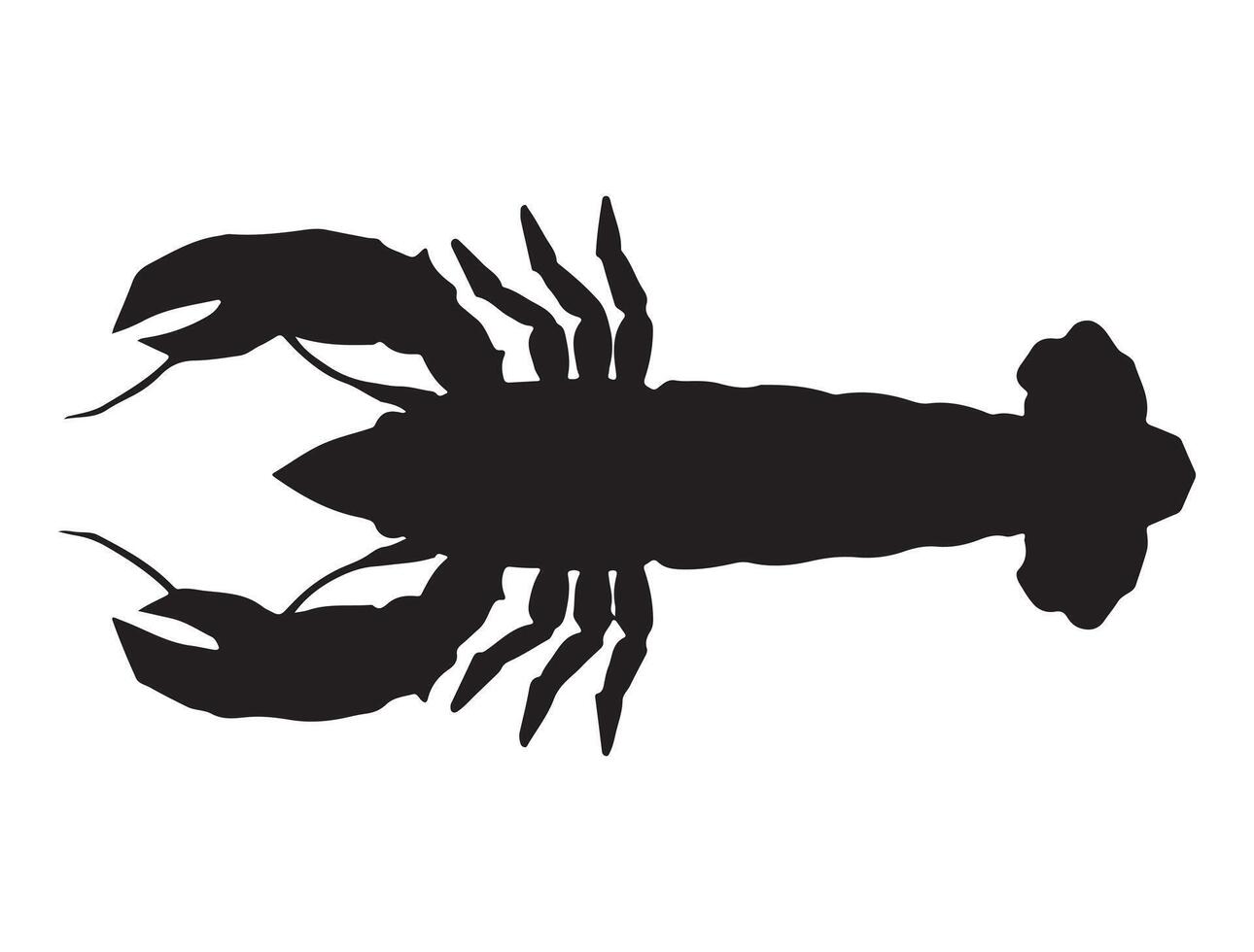 Lobster silhouette on white background vector