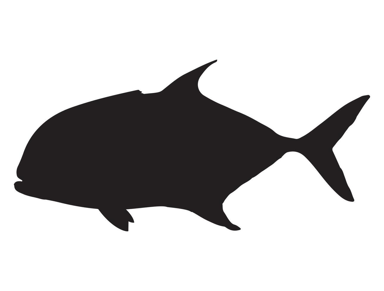 Giant trevally fish silhouette vector
