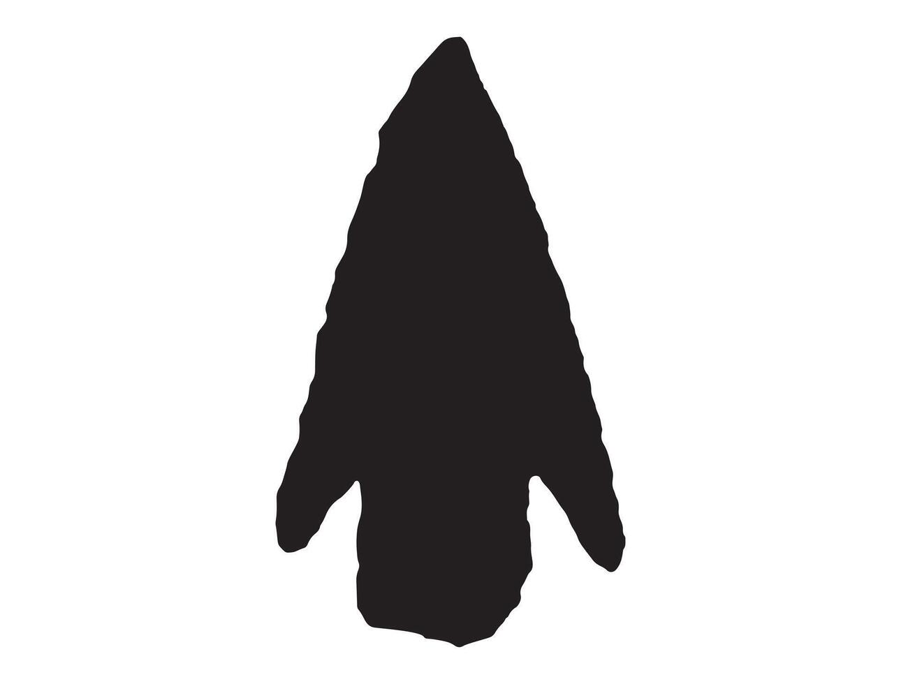 Native american stone arrowhead silhouette vector