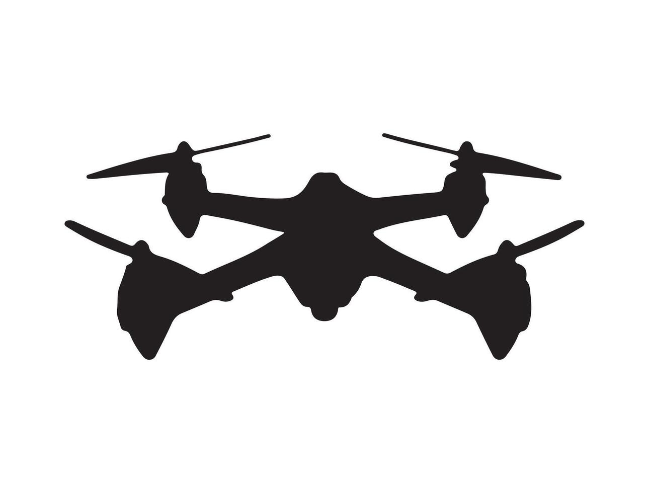 Drone silhouette on white background vector