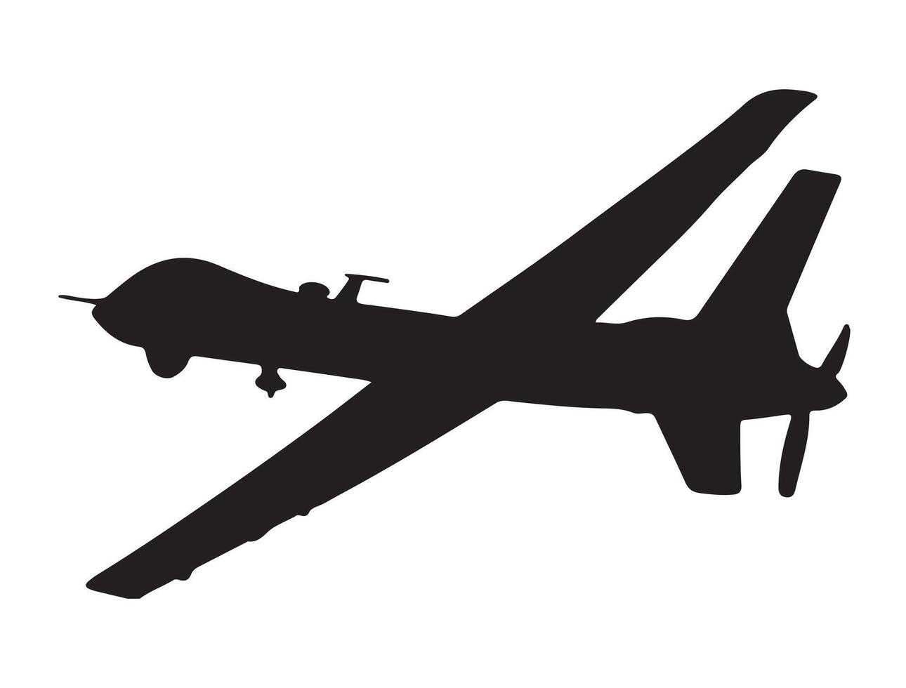 Military drone silhouette vector