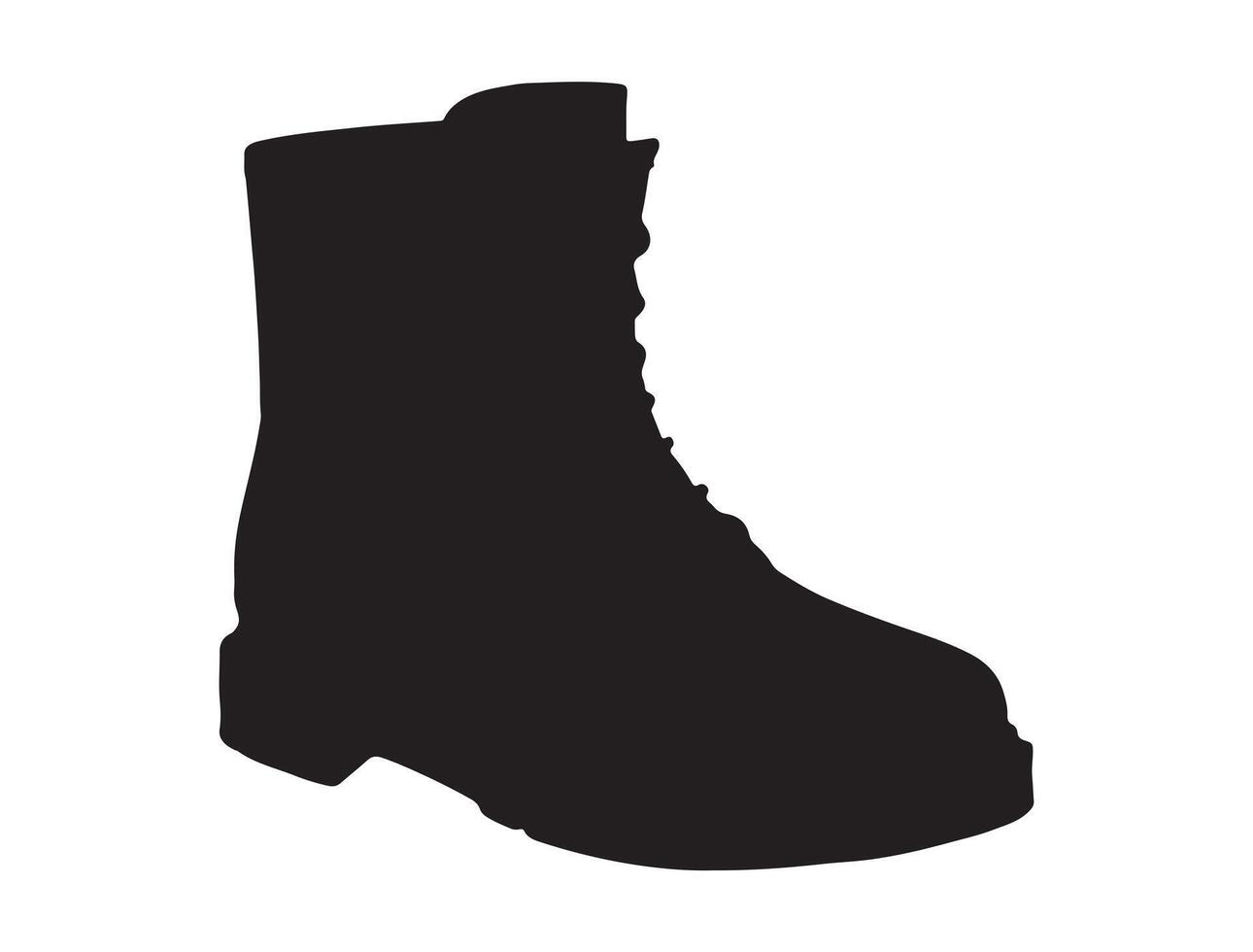Military combat boots silhouette vector