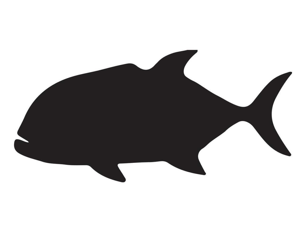 Giant trevally fish silhouette vector