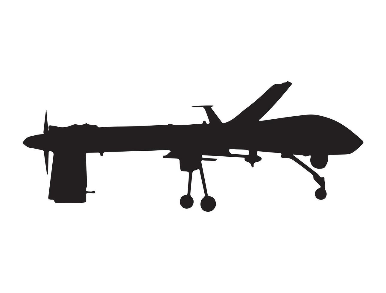 Military drone silhouette vector